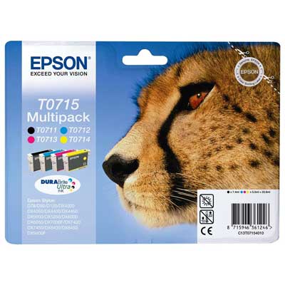 T0715 Multipack Printer Ink Cartridge (Cheetah)