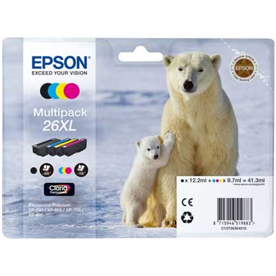 T2636 XL Multipack Printer Ink Cartridge (Polar Bear)