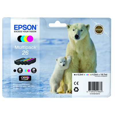 T2616 Multipack Printer Ink Cartridge (Polar Bear)