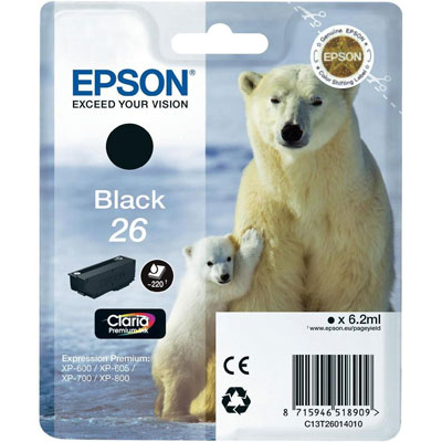 T2601 Black Ink Cartridge (Polar Bear)