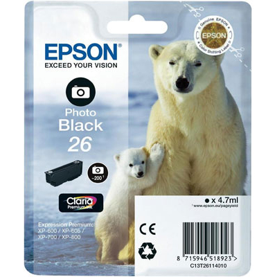 T2611 Photo Black Ink Cartridge (Polar Bear)