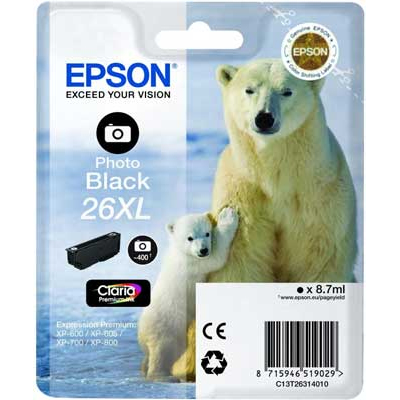 T2631 Photo Black XL Ink Cartridge (Polar Bear)