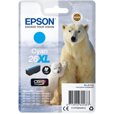 T2632 Cyan XL Ink Cartridge (Polar Bear)