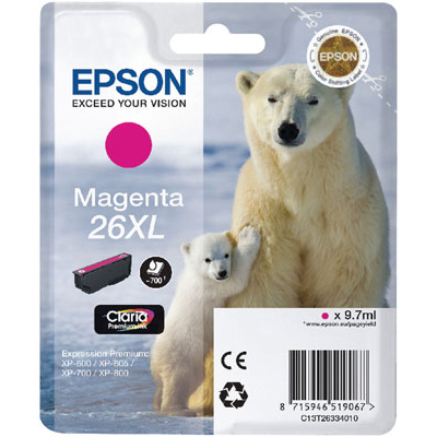 T2633 Magenta XL Ink Cartridge (Polar Bear)