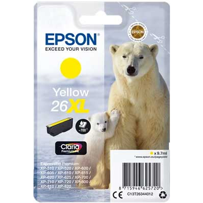 T2634 Yellow XL Ink Cartridge (Polar Bear)