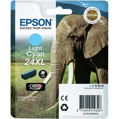 T2435 Light Cyan XL Ink Cartridge (Elephant)