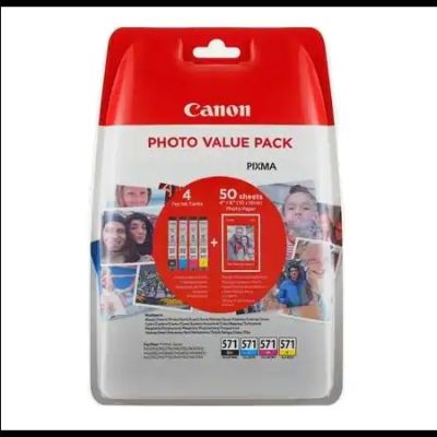 CLI-571 BK/C/M/Y Ink Cartridges Photo Value Pack